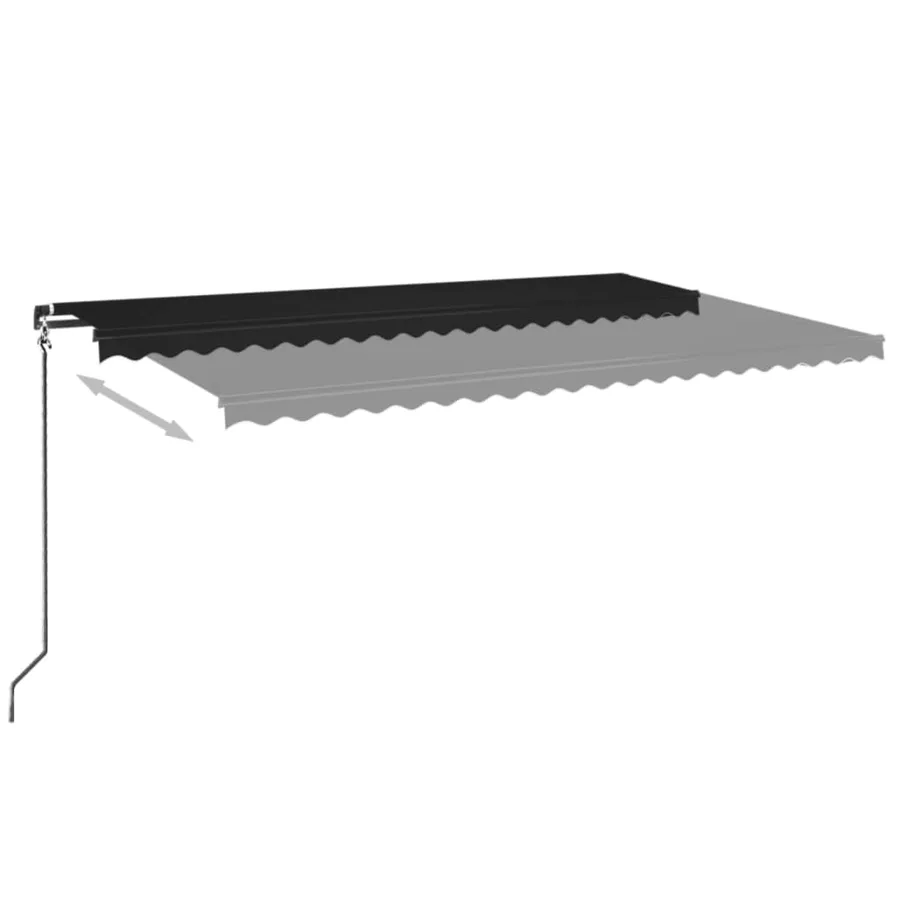 Auvent manuel rétractable avec LED 500x350 cm Anthracite - 3