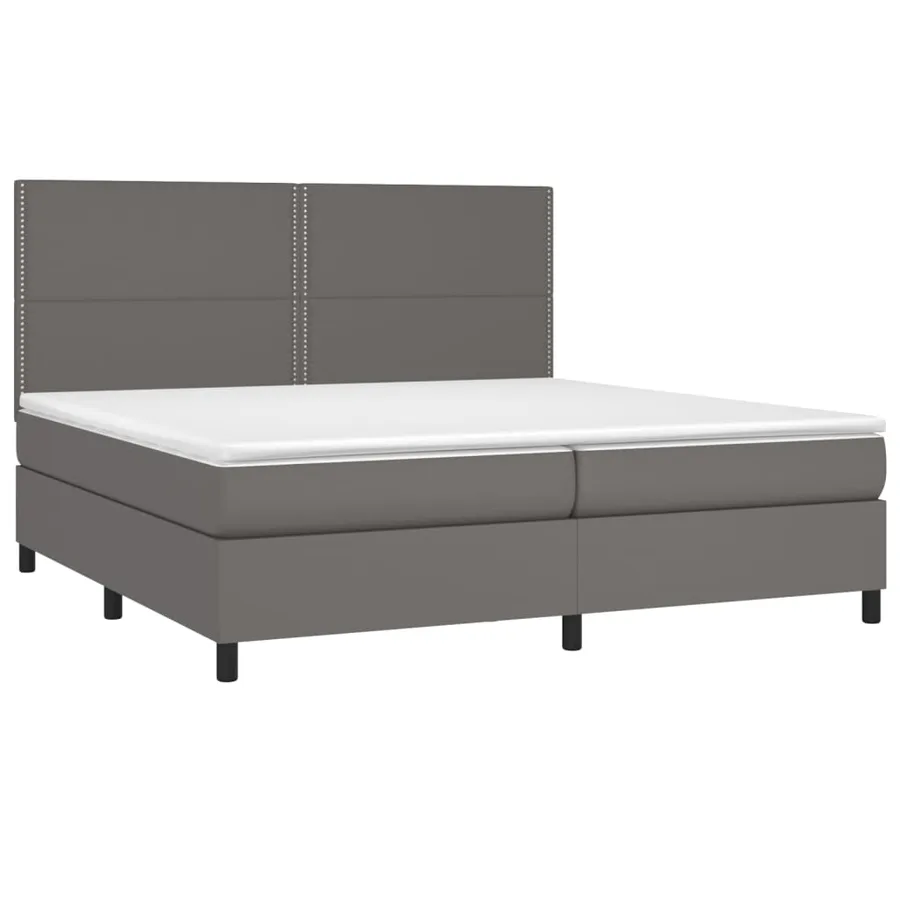 Sommier à lattes de lit avec matelas et LED Gris 200x200 cm - 3