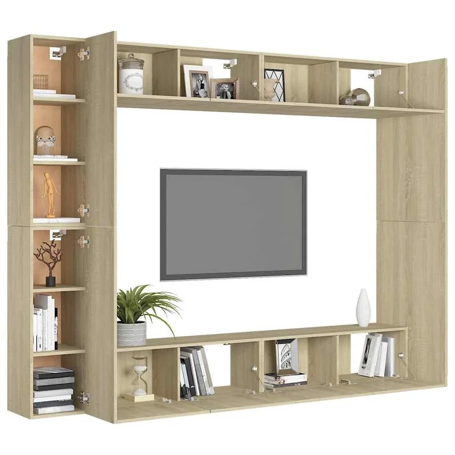 Ensemble de meubles TV 8 pcs Chêne sonoma Bois d'ingénierie - 3