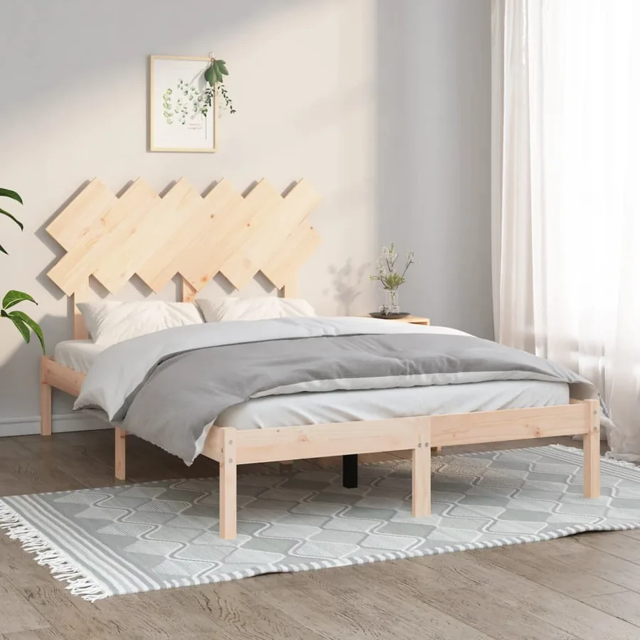 Cadre de lit sans matelas 120x190 cm bois massif