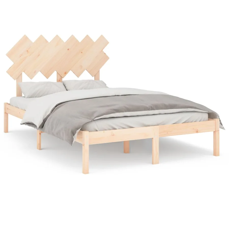 Cadre de lit sans matelas 120x190 cm bois massif - 2