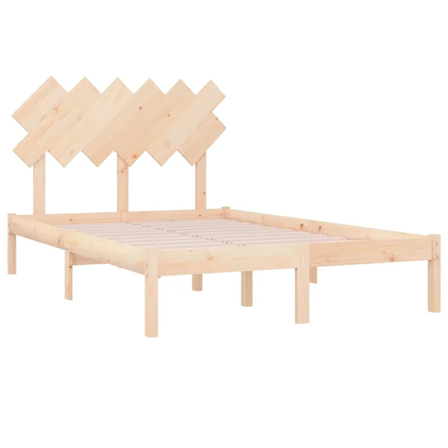 Cadre de lit sans matelas 120x190 cm bois massif - 4