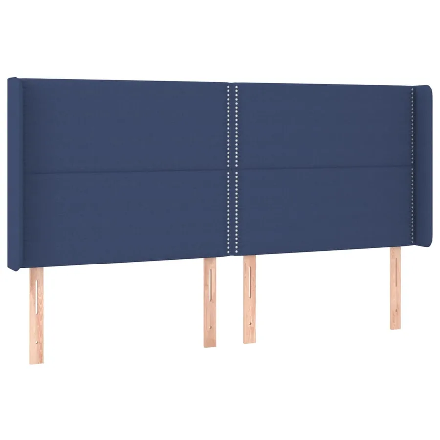 Sommier à lattes de lit matelas et LED Bleu 200x200 cm Tissu - 7