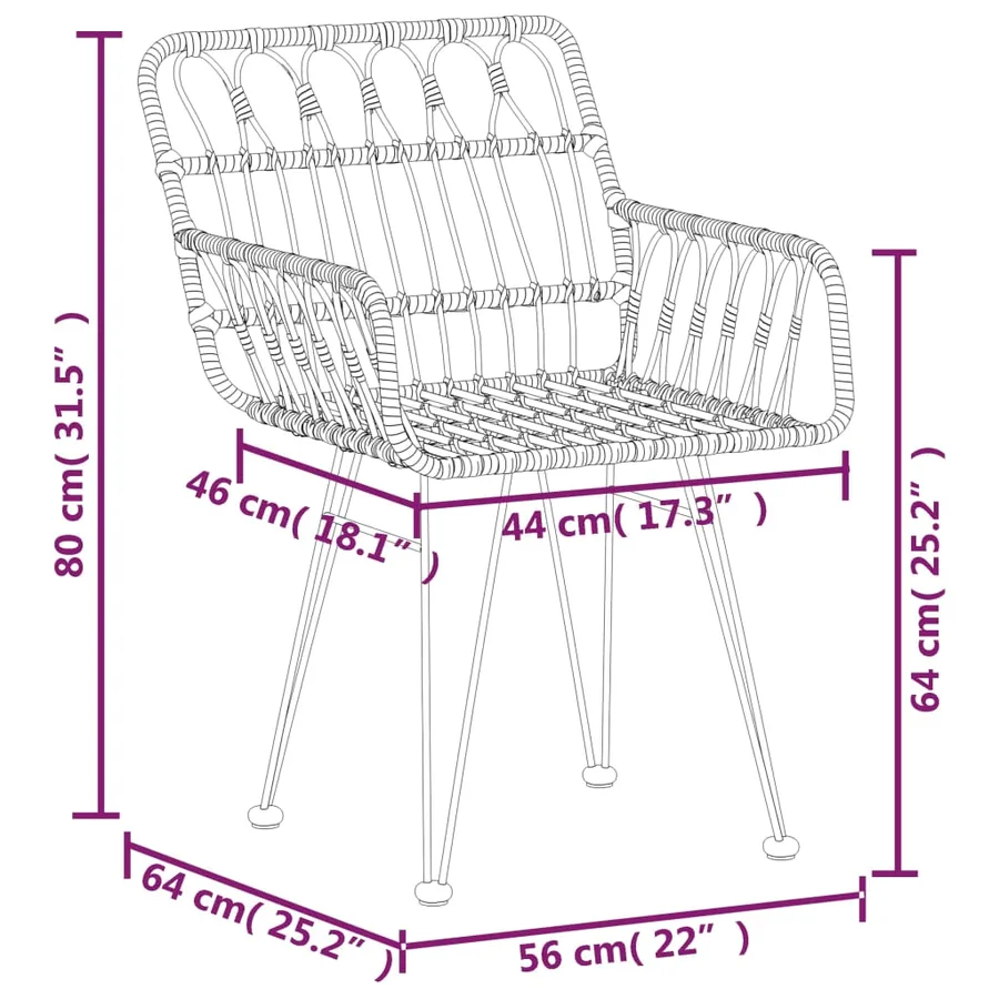 Ensemble à manger de jardin 3 pcs Résine tressée - 10