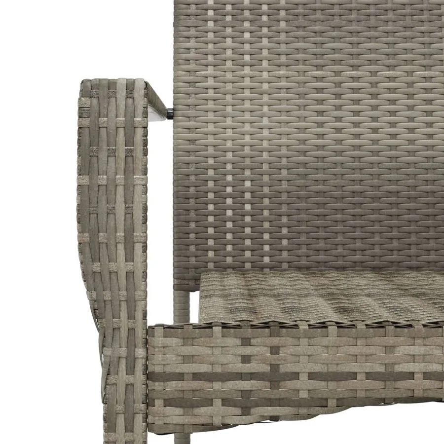 Ensemble à manger jardin 3pcs avec coussins noir et gris - 8