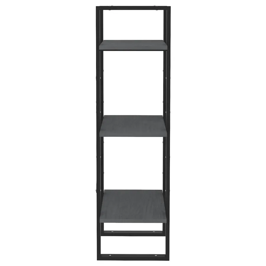 Bibliothèque à 3 niveaux Gris 40x30x105 cm Bois de pin massif - 6