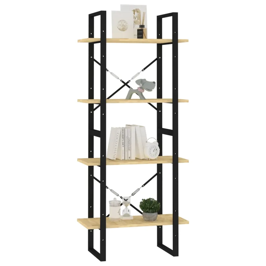 Bibliothèque à 4 niveaux 60x30x140 cm Bois de pin massif - 4