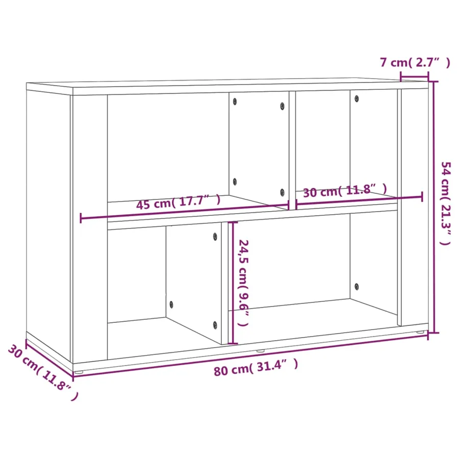 Buffet Blanc 80x30x54 cm Bois d'ingénierie - 8