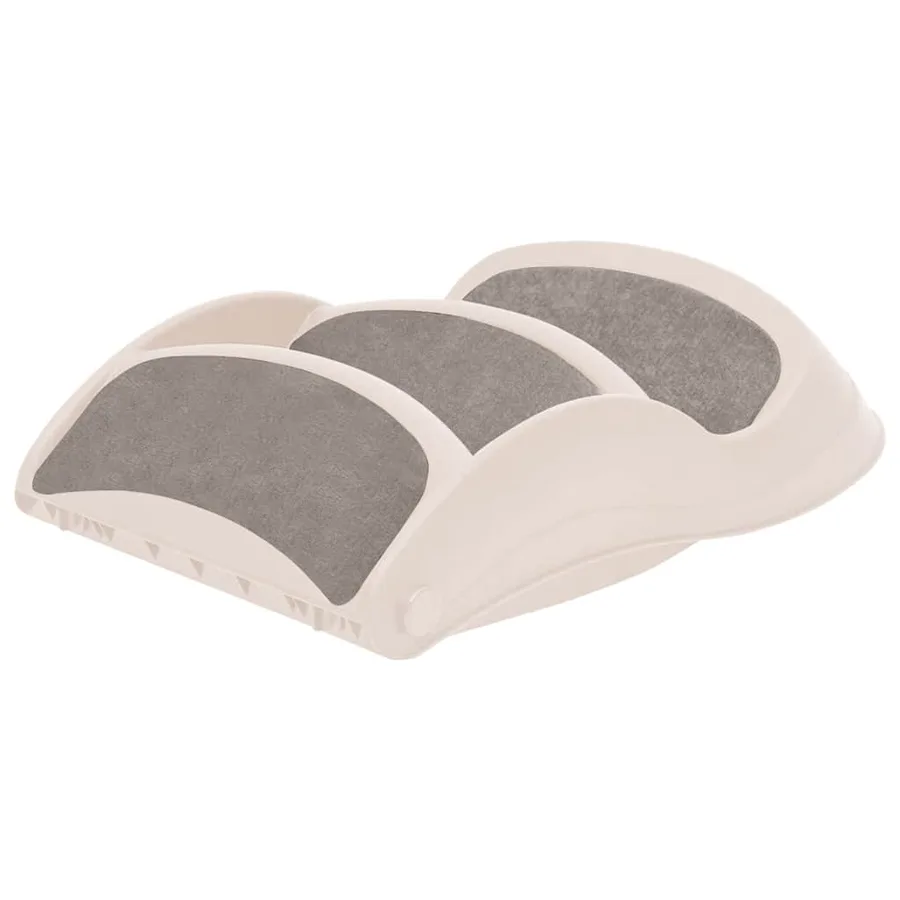 Escalier pliable 3 marches pour chien Crème 50x38x38 cm - 6