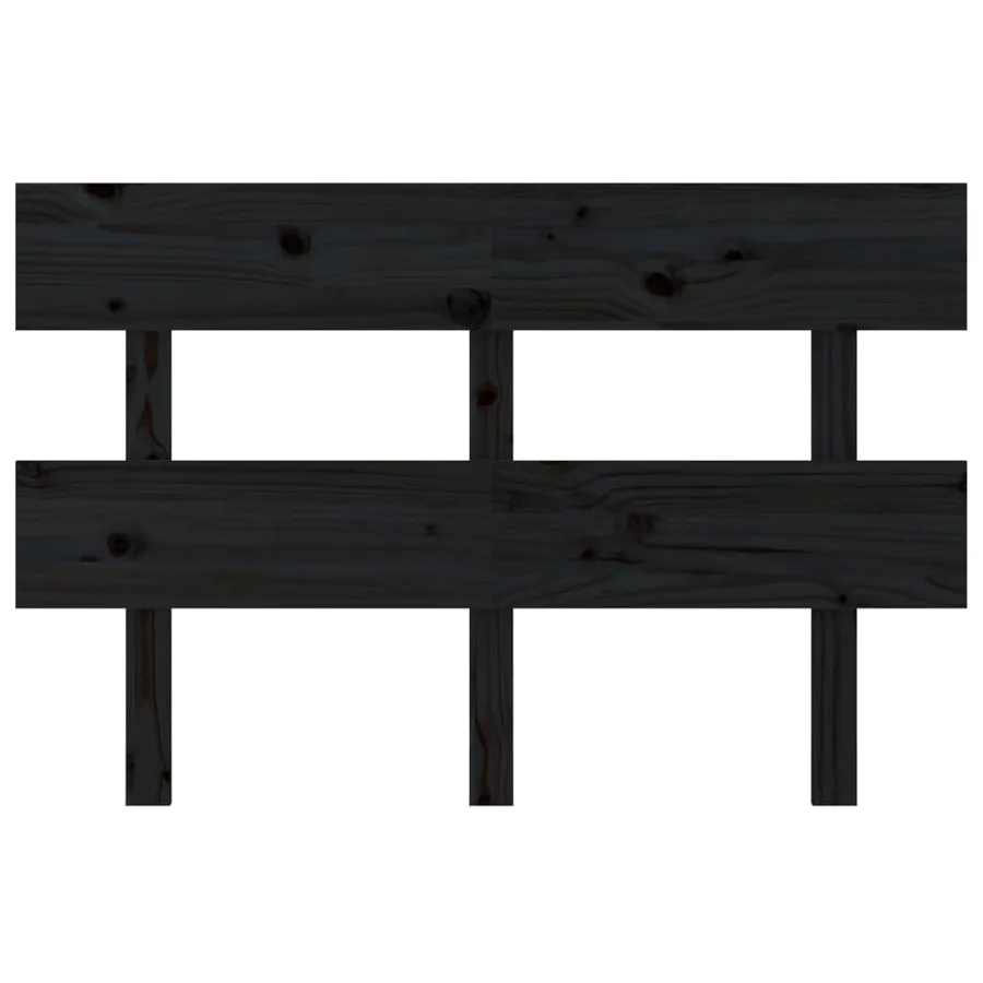 Tête de lit Noir 144x3x81 cm Bois massif de pin - 3