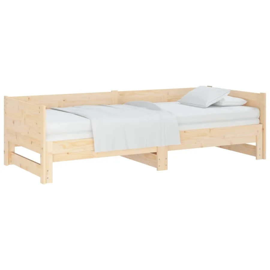 Lit coulissant sans matelas bois de pin solide 2x(80x200) cm - 4