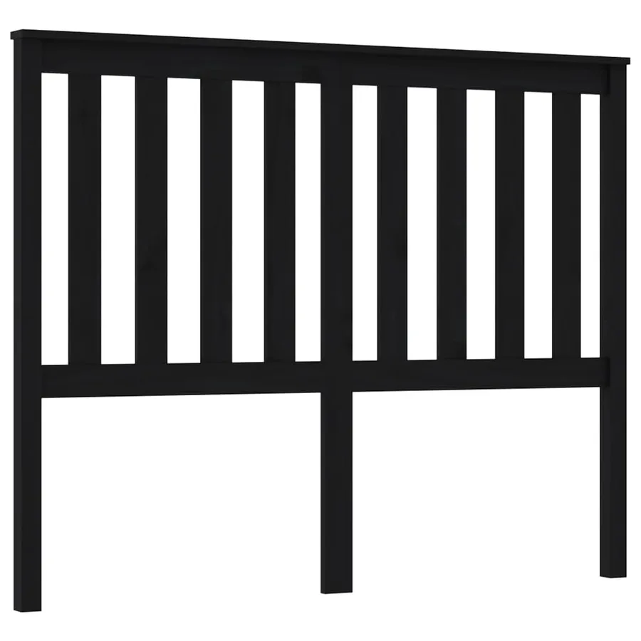 Tête de lit Noir 126x6x101 cm Bois massif de pin - 2