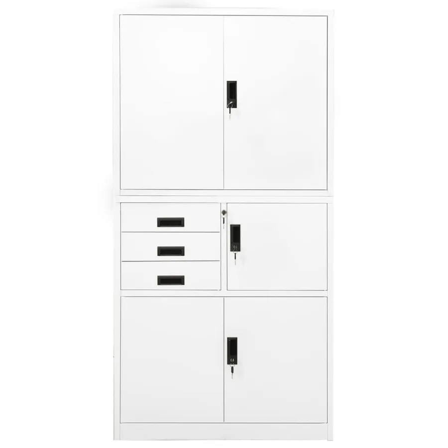 Armoire de bureau Blanc 90x40x180 cm Acier - 2