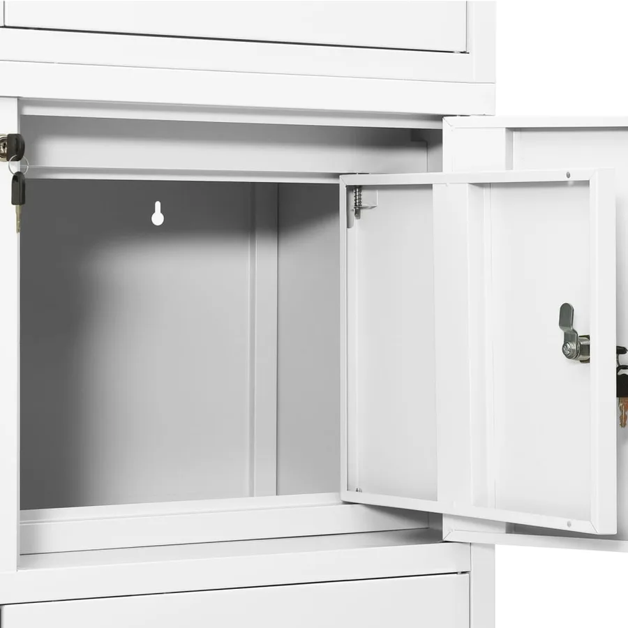 Armoire de bureau Blanc 90x40x180 cm Acier - 6