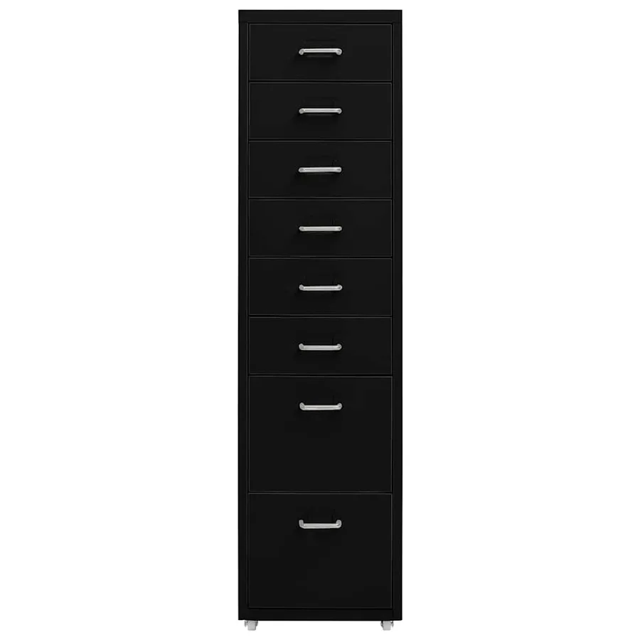 Classeur mobile Noir 28x41x109 cm Métal - 2