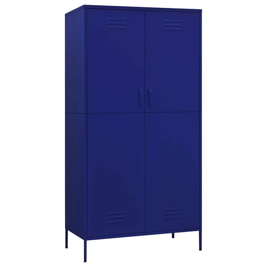 Garde-robe Bleu marine 90x50x180 cm Acier - 2