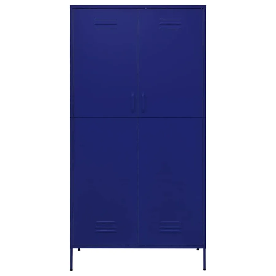 Garde-robe Bleu marine 90x50x180 cm Acier - 3