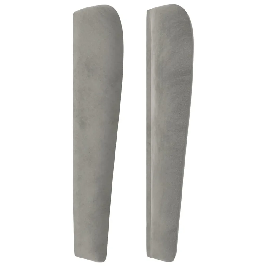 Tête de lit avec oreilles Gris clair 83x23x118/128 cm Velours - 4