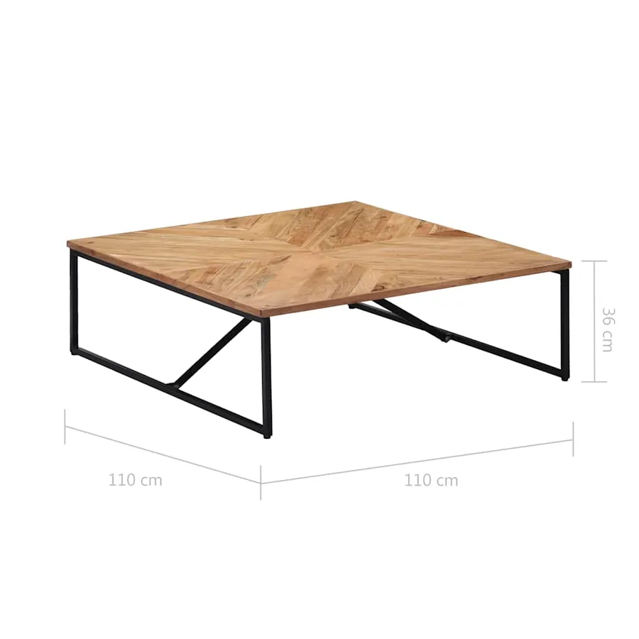 Table basse 110x110x36 cm Bois d'acacia solide - 8
