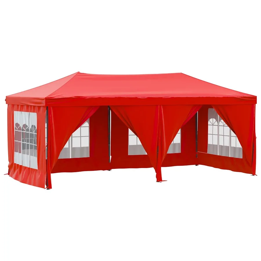 Tente de réception pliable avec parois Rouge 3x6 m - 2
