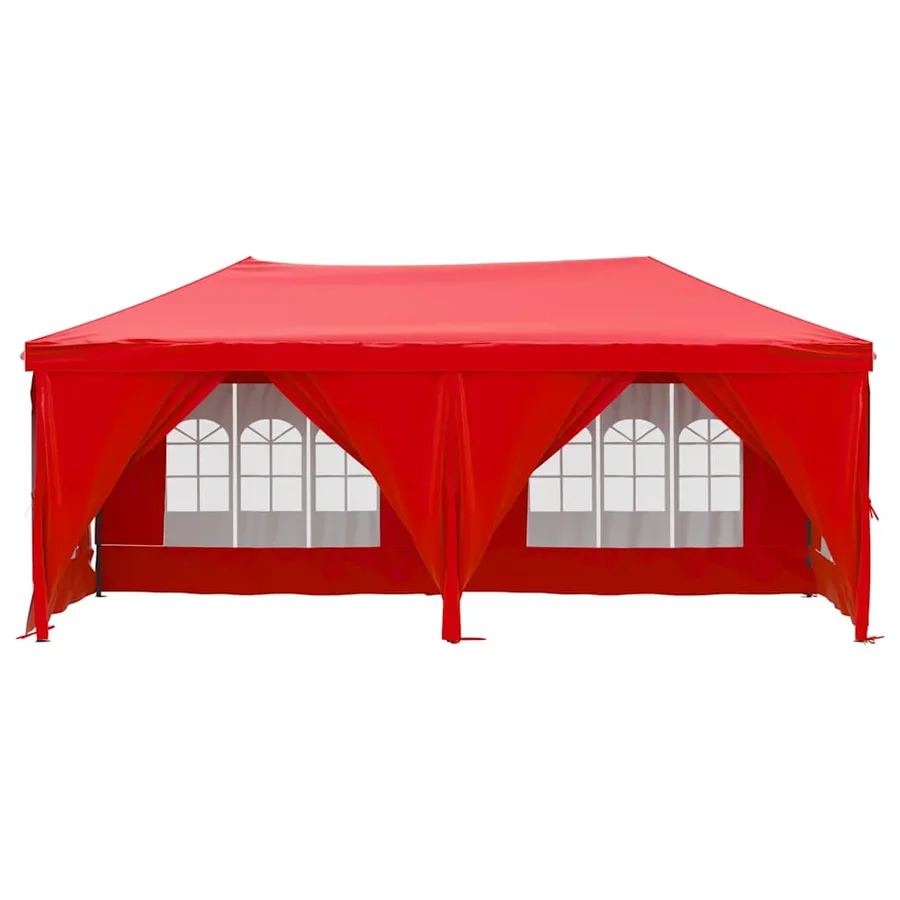 Tente de réception pliable avec parois Rouge 3x6 m - 3