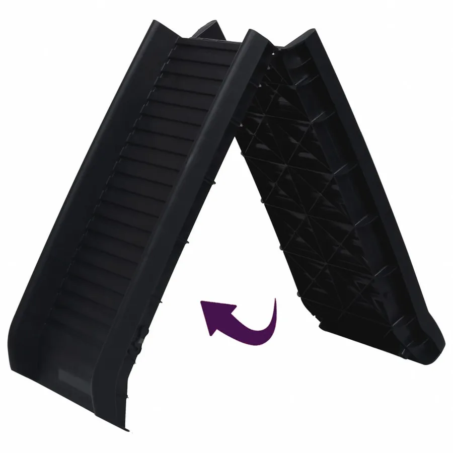 Rampe de voiture pliable pour chiens Noir 155,5x40x15,5 cm - 5