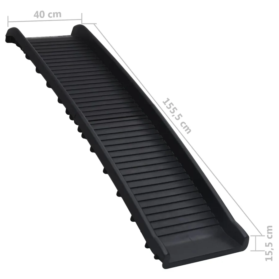 Rampe de voiture pliable pour chiens Noir 155,5x40x15,5 cm - 8