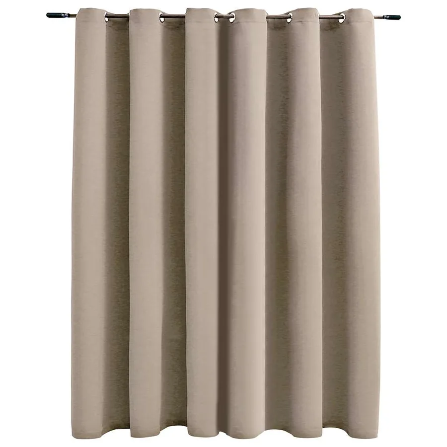 Rideau occultant avec anneaux en métal Beige 290x245 cm - 2