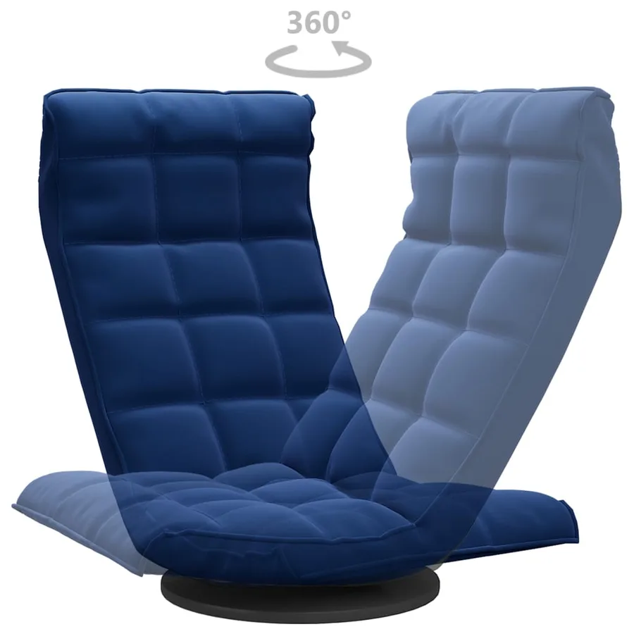 Chaise de sol pivotante Bleu Velours - 5