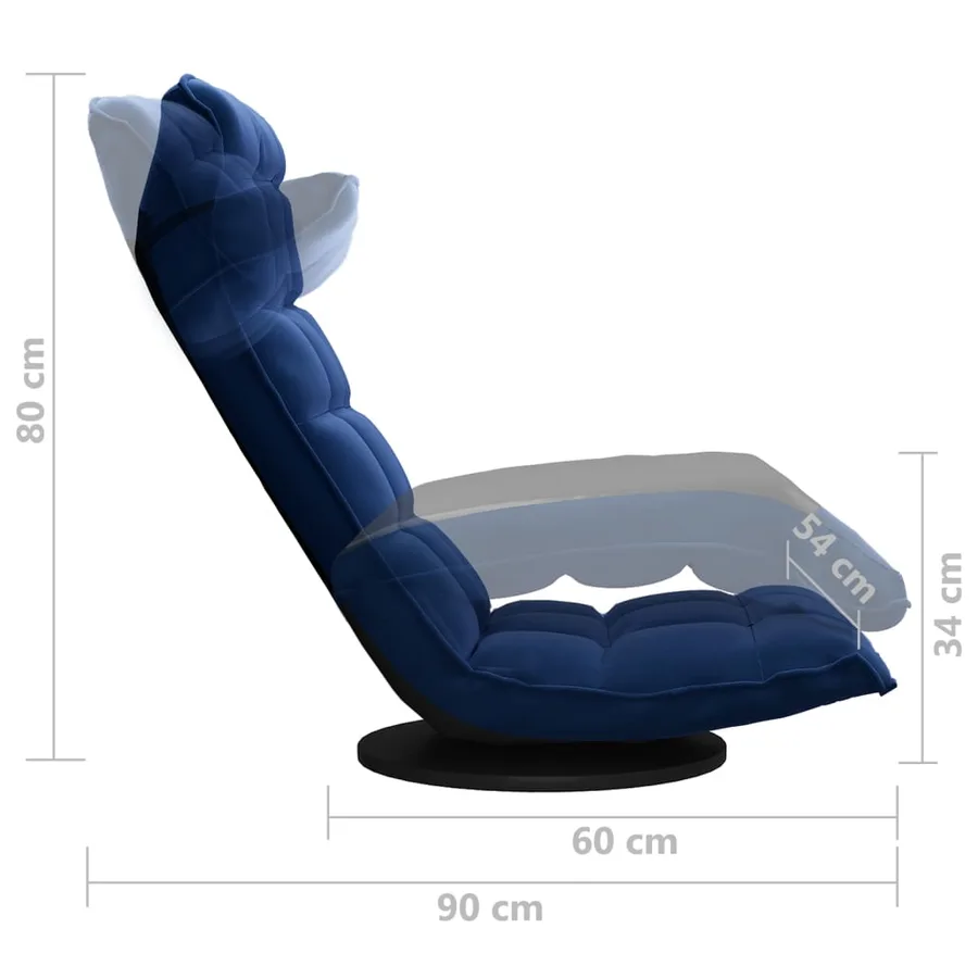 Chaise de sol pivotante Bleu Velours - 7