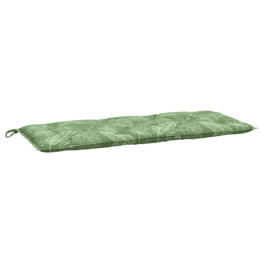 Coussin de banc de jardin motif de feuilles 120x50x7 cm tissu - 2