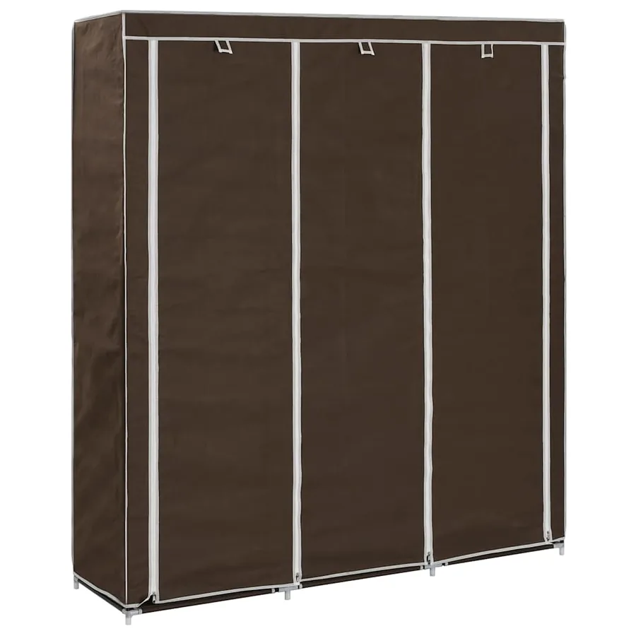 Armoire avec compartiments et barres Marron 150x45x175 cm Tissu