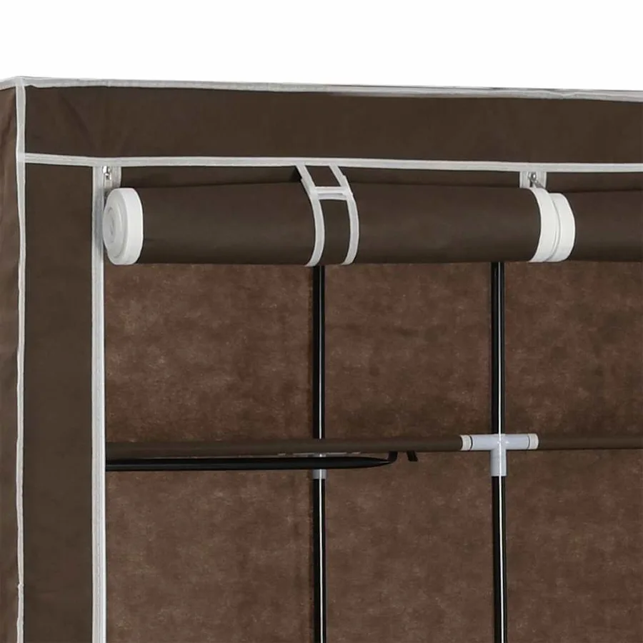 Armoire avec compartiments et barres Marron 150x45x175 cm Tissu - 9