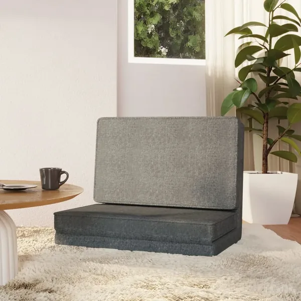 Chaise pliable de sol Gris clair Tissu