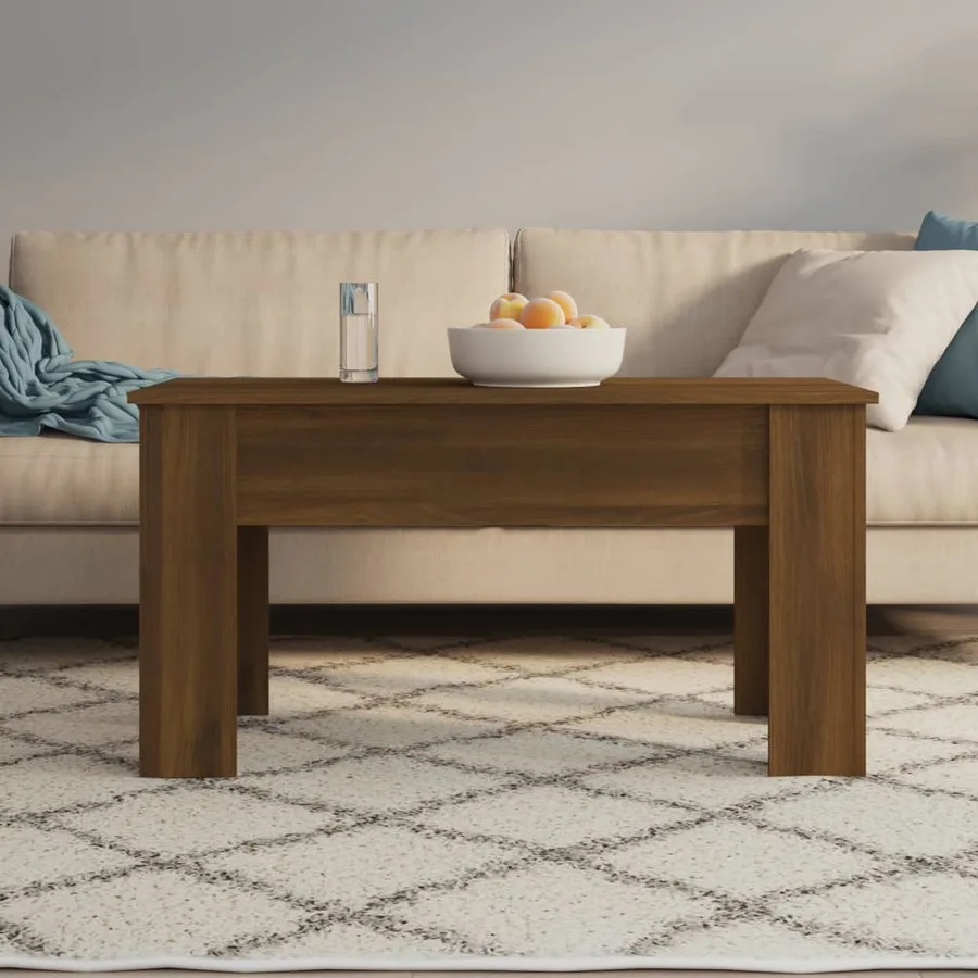 Table basse Chêne marron 101x49x52 cm Bois d'ingénierie - 3