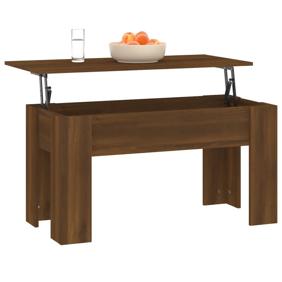 Table basse Chêne marron 101x49x52 cm Bois d'ingénierie - 4
