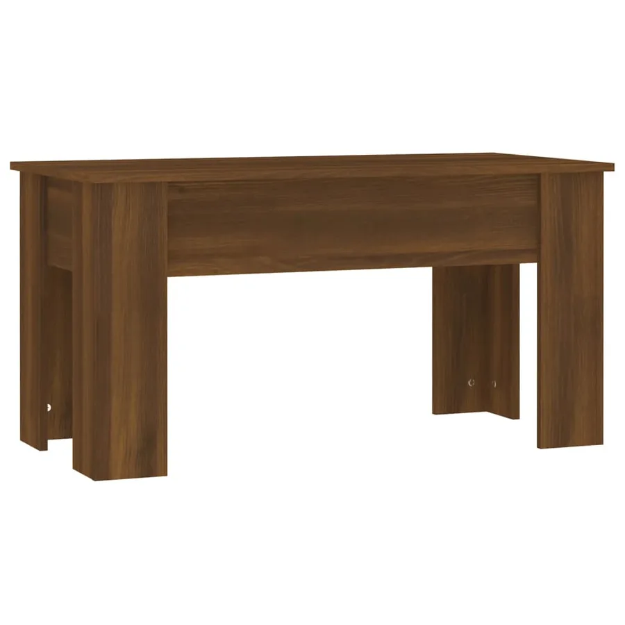 Table basse Chêne marron 101x49x52 cm Bois d'ingénierie - 5