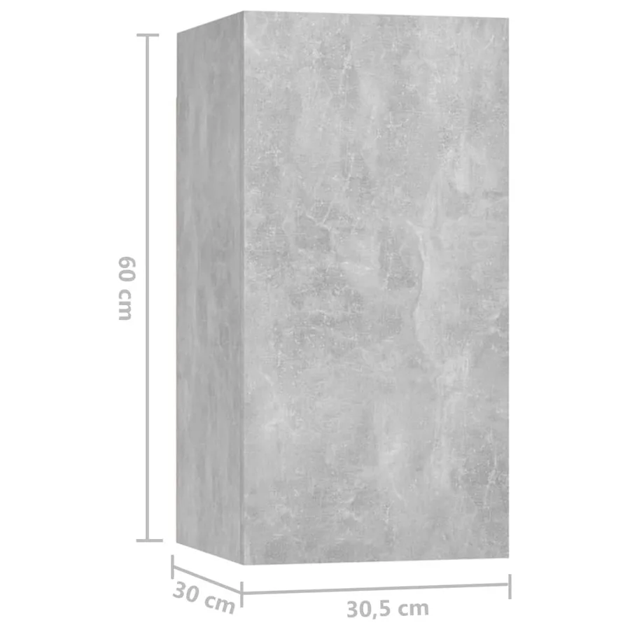Ensemble de meubles TV 5 pcs Gris béton Bois d'ingénierie - 8