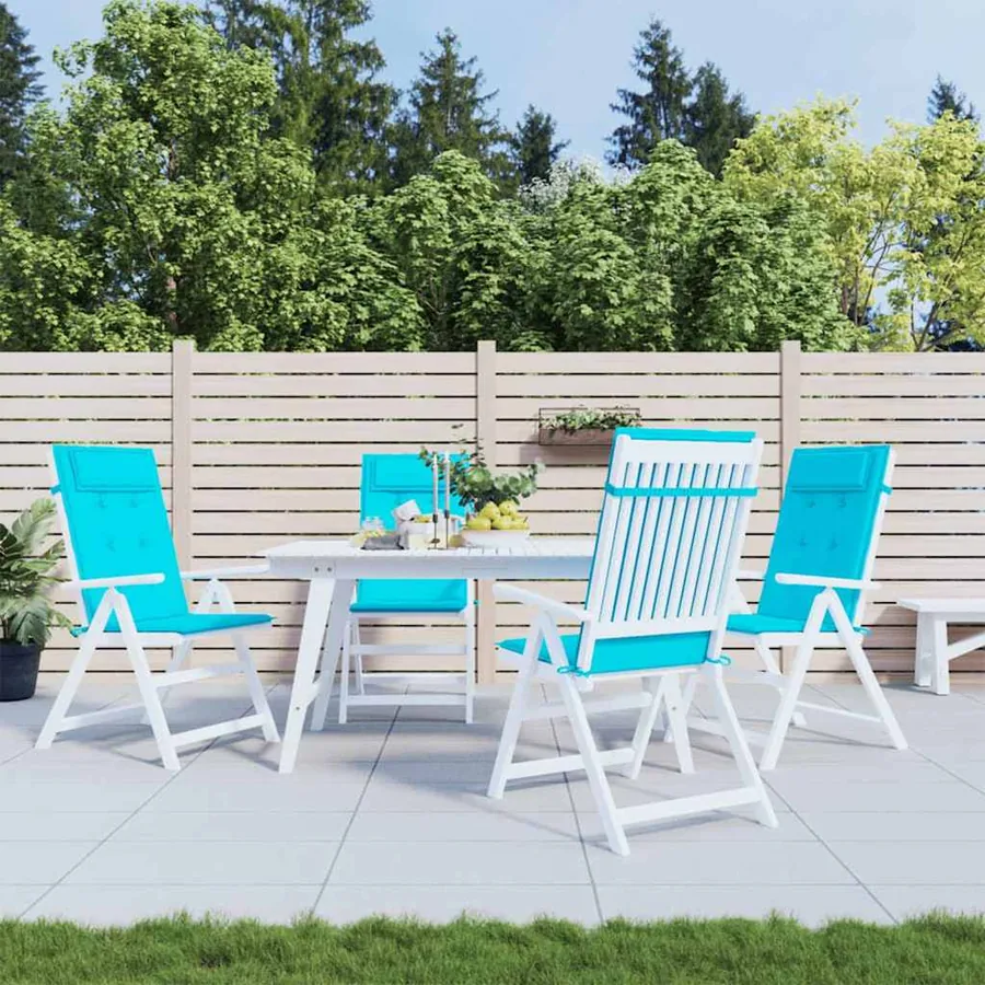 Coussins de chaise à dossier haut lot de 4 turquoise