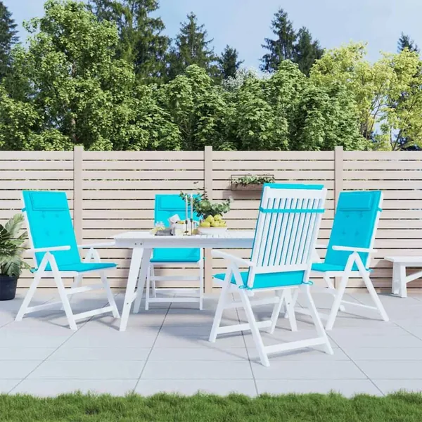 Coussins de chaise à dossier haut lot de 4 turquoise