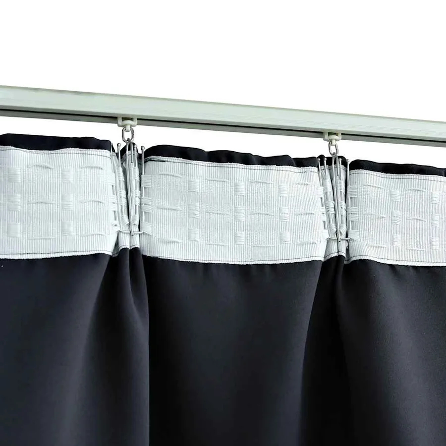 Rideaux occultants avec crochets 2 pcs Anthracite 140x245 cm - 4