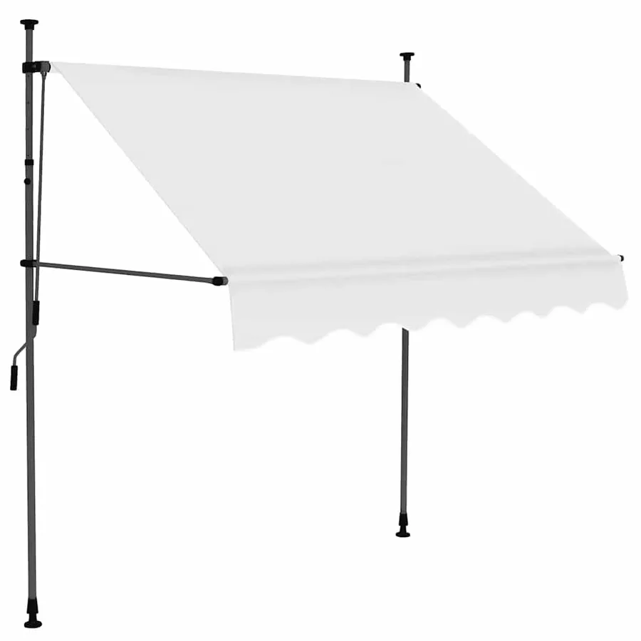 Auvent manuel rétractable avec LED 100 cm Crème - 2
