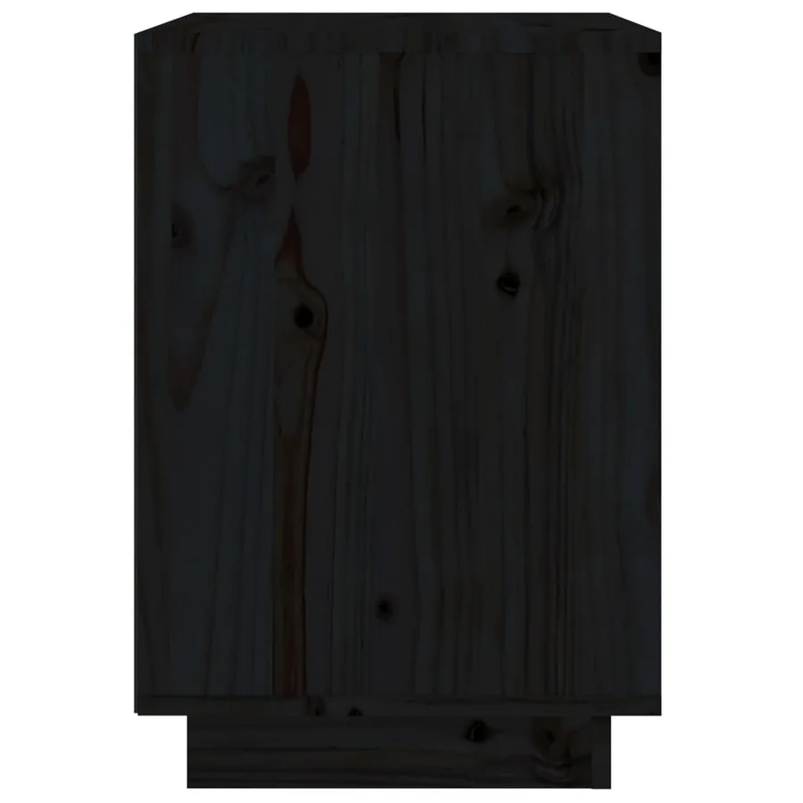 Tables de chevet 2 pcs Noir 40x35x50 cm Bois de pin solide - 9