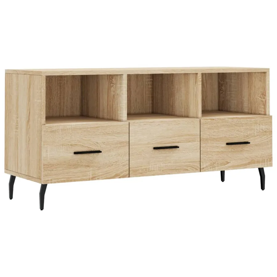 Meuble TV chêne sonoma 102x36x50 cm bois d'ingénierie - 2