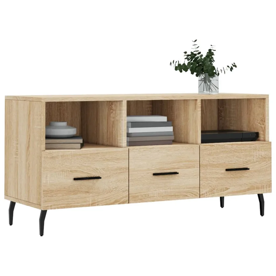 Meuble TV chêne sonoma 102x36x50 cm bois d'ingénierie - 3