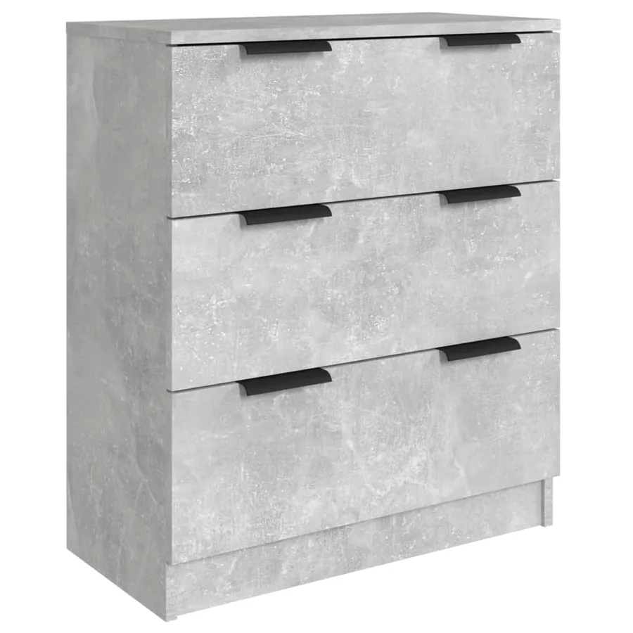 Buffets 3 pcs gris béton bois d'ingénierie - 4