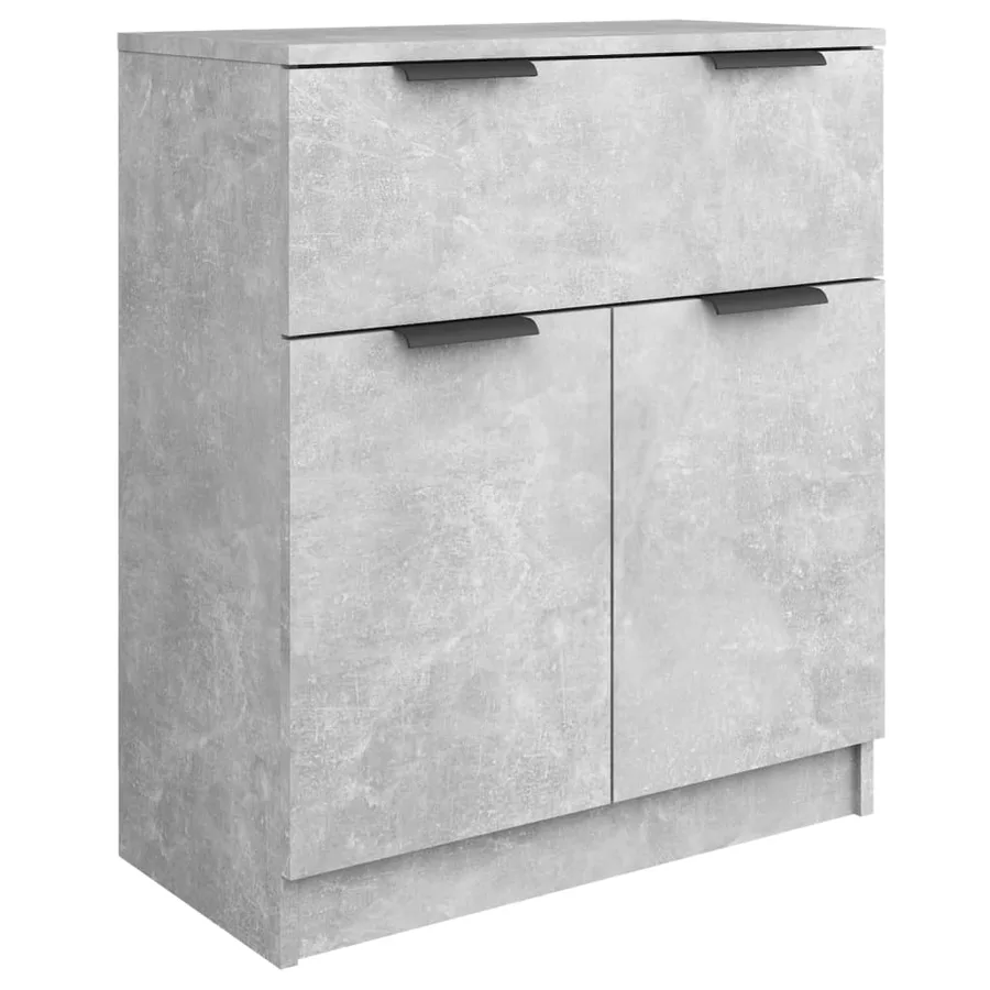 Buffets 3 pcs gris béton bois d'ingénierie - 5