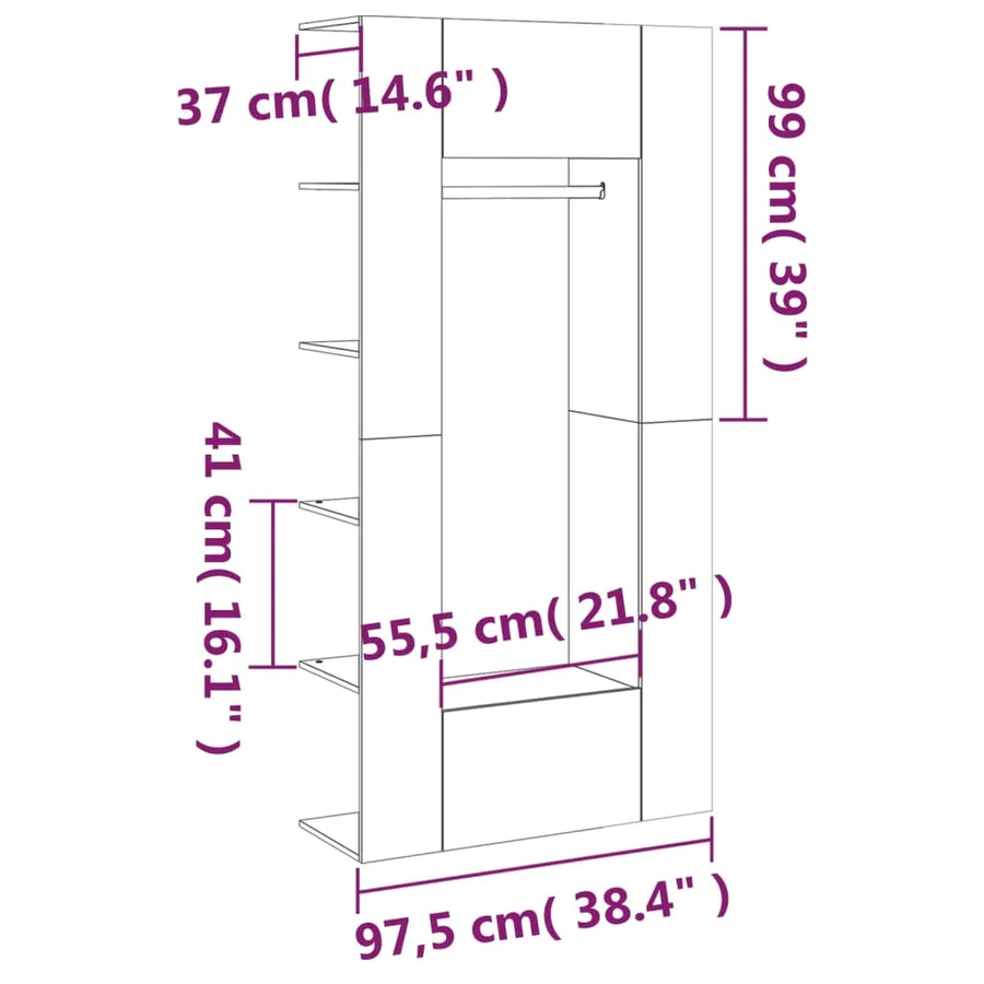 Armoires de couloir 2 pcs chêne sonoma bois d'ingénierie - 11