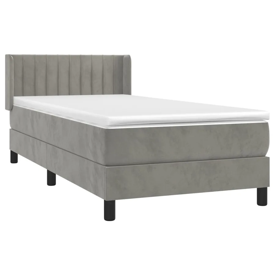 Sommier à lattes de lit et matelas Gris clair 80x200 cm Velours - 3