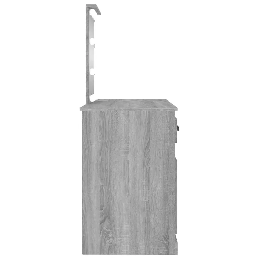 Coiffeuse avec LED sonoma gris 130x50x132,5 cm - 7